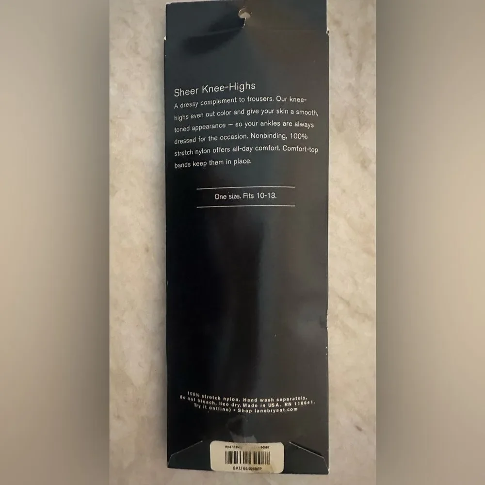 NEW Lane Bryant Sheer Knee-Highs Two Pairs Sheer One size 10-13